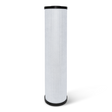The 20" x 4.5" Catalytic Carbon Water Filter from Premiere Sales is a cylindrical activated carbon block cartridge featuring a textured white surface and a black ring at the top, designed for superior chlorine taste and odor reduction as well as lead and heavy metal removal down to 0.5 microns.