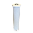 The 20" x 4.5" Activated Coconut Carbon Block Water Filter with Scale Inhibitor from Premiere Sales is a high flow filtration solution for whole house and commercial systems, featuring a white textured surface, designed for efficient chlorine removal, and includes a black O-ring on top.