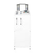 The 2,400 GPD Reverse Osmosis Commercial System with Premier Features Included by Premiere Sales is a white industrial machine featuring two cylindrical components on top, gauges, buttons, and two flow meters on the front panel. This system ensures a high recovery rate while being environmentally friendly.