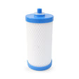 Introducing the Replacement Water Filter for Aqua Pure AP217 / Cuno AP200 Water Filter System by Premiere Sales, featuring a cylindrical design with blue end caps and a white mesh middle section, engineered for comprehensive filtration.