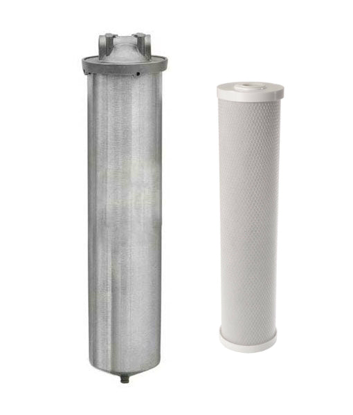 Stainless Steel Whole House Water Filter with 5 Micron Radial Flow Carbon Water Filter